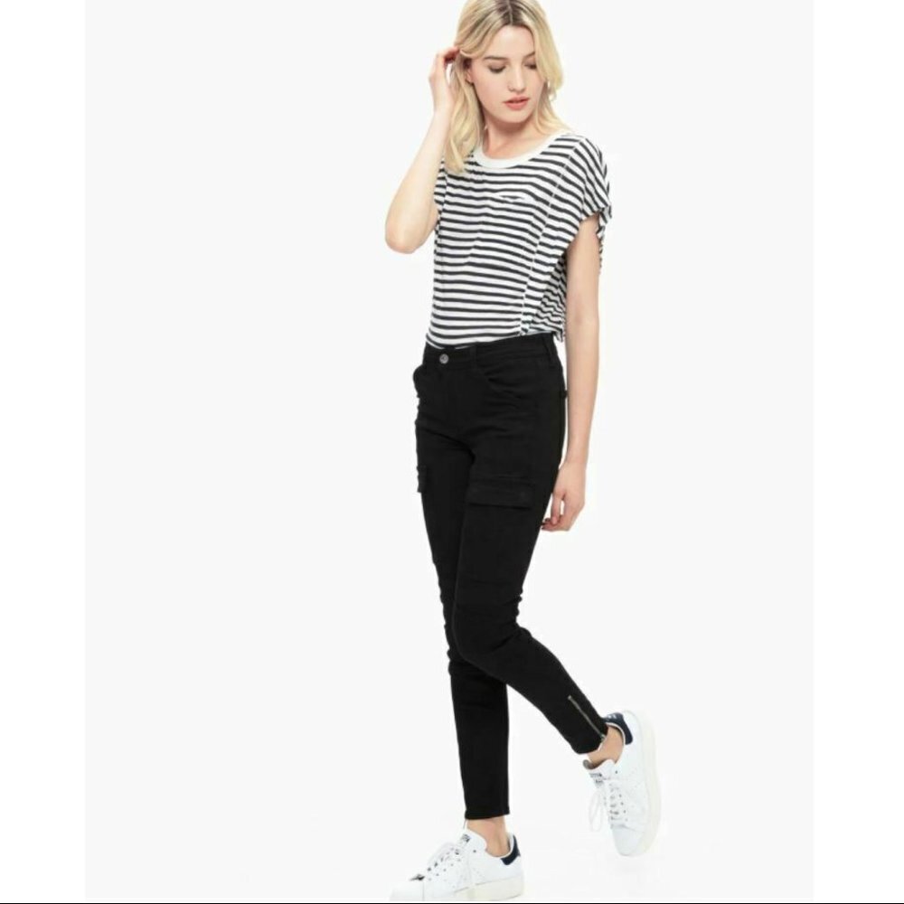 NWT New $158 Splendid Hunter Black Skinny Cargo Pants Jeans Size 31
